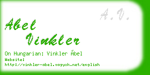 abel vinkler business card