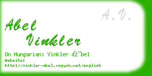 abel vinkler business card